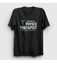 Presmono Unisex Beyaz Trust Hediye Physiotherapist Fizyoterapist T-Shirt 545510tt (Siyah)