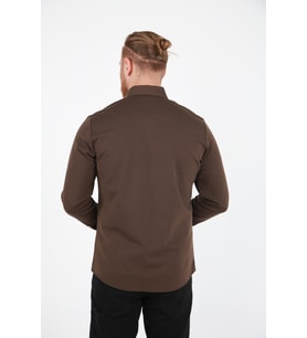 BRG 13222 LİKRA MEVSİMLİK GÖMLEK/KAHVERENGİ/2XL