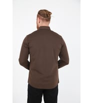 BRG 13222 LİKRA MEVSİMLİK GÖMLEK/KAHVERENGİ/2XL
