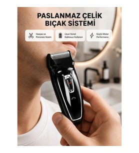 Mey İthalat® Uzun Pil Ömürlü Şarjlı Tıraş Makinesi – Hızlı Şarj, Ergonomik Tasarım, Çok Yönlü Kullan