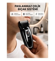 Mey İthalat® Uzun Pil Ömürlü Şarjlı Tıraş Makinesi – Hızlı Şarj, Ergonomik Tasarım, Çok Yönlü Kullan