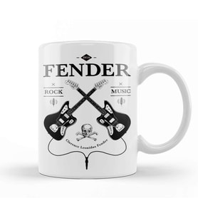 Fender Guitar 03 Kupa Bardak Porselen