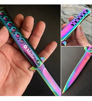 Kişiye Özel İsimli Columbia 1111-GK 23 CM Minimal Çiçek Baskılı Tac Force Ti-Lite Gökkuşağı Çakı (Çok Renkli)