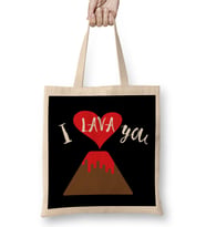 Cute & Funny I Lava You Volcano Valentine's Day Bez Çanta Uzun Saplı
