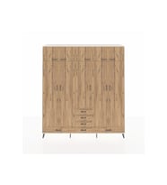 Hyperion Gardrop 6 Raflı 6 Çekmeceli 4 Askılı 220x44x243 Aytaşı-Çam/Çam