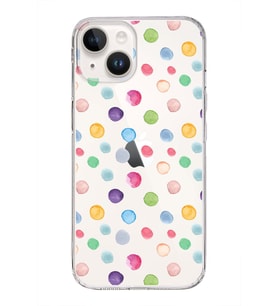 PrintiFy Apple  iPhone 14 ile Uyumlu 1mm Slim Fit Water Color 6 Baskılı Şeffaf  Kılıf