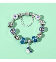 Pandora Tarz,Kalp Mickey & Minnie Mouse Temalı Charm Bİleklik, Ahşap Kutu içerisinde