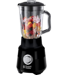 Hobbs 24722-56 blender [1,5 l cam kap] mat siyah (güçlü 0.9PS motor, darbe/buz kırma fonksiyonu, paslanmaz çelik bıçak, BPA içermeyen mikser, elektrikli parçalayıcı, Smoothie makinesi)