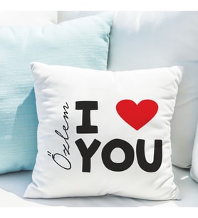 I Love You Yastığı Kişiye Özel