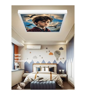 Çocuk Odası Harry Potter Avize, 60watt homojen tavan lambası, kolay montaj, modern 60x60 kare, beyaz