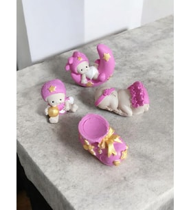 STONELANDER 10 ADET KARIŞIK BEBEK HEDİYELİK DOĞUM MEVLÜT İÇİN HEDİYELİK KIZ BEBEK (Pudra Pembe)