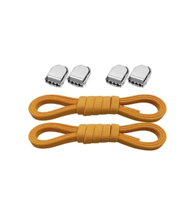 Akıllı Kilitli Ayarlanabilir 1 Çift Hardal Sarı 6 MM Lastik Pratik Bağcık