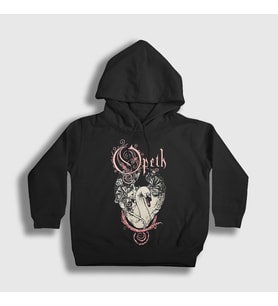 Presmono Unisex Çocuk Siyah Swan Opeth Kapüşonlu Sweatshirt 534251tt