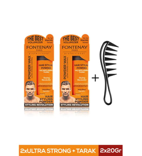 FONTENAY SAÇ ŞEKİLLENDİRİCİ PUDRA TOZ WAX ULTRA STRONG TURUNCU 20GR X2 + ŞEKİL TARAĞI 3'LÜ SET