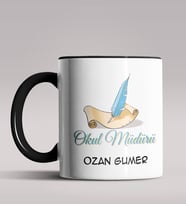 Kişiye Özel Okul Müdürü Tasarımlı Siyah Renk Kupa Bardak 3 (Siyah)