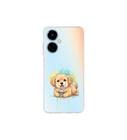 Tecno Camon 19 ile Uyumlu Splash Köpek Tasarımlı Şeffaf Silikon Kılıf