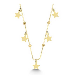 Aya Diamond Gümüş Gold Yıldızlı Dorika Kadın Kolye