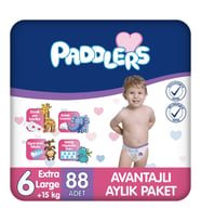 Paddlers Bebek Bezi 6 Numara X-Large (15+ Kg) 88 Adet – Aylık Paket