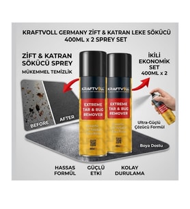 Zift Katran ve Yapışkan Leke Sökücü Sprey 400 ml x 2 Adet - İkili Ekonomik Set