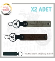 Yol Tutkunlarına, İsim Plaka ve A Rh (+) Kan Grubu Kişiselleşmiş x2 Anahtarlık, Kül Gri-K Kahve-Laci