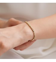 Goldium 14 Ayar Altın Taşlı Tasarım Bileklik