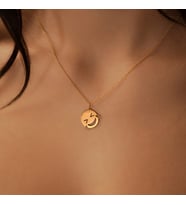 Gülmekten Ağlayan Yüz Emoji Kolye 925K Gümüş (Gold)