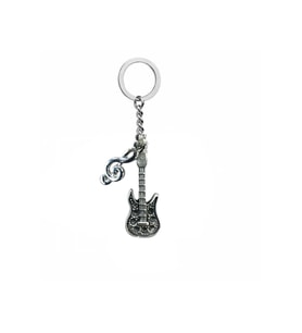 Gitar & Sol Anahtarı Figürlü Unisex Anahtarlık – Metal Müzik Temalı Aksesuar
