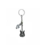 Gitar & Sol Anahtarı Figürlü Unisex Anahtarlık – Metal Müzik Temalı Aksesuar