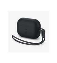 Spigen AirPods Pro (2.Nesil) Kılıf, Spigen Silicone Fit + Strap (Askı İpi) Black Outlet