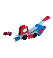 Spidey Yarış Pistine Dönüşen Tır ve Metal Araç Set SNF0428