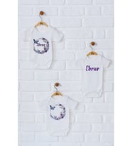 Pia Baby Premium %100 Pamuk İsme Özel Organik Baskılı Üçlü Set Çıtçıtlı Bebek Body Zıbın Modelleri 5040-18 (Ekru)