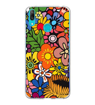 PrintiFy Huawei Y7 2019 ile Uyumlu 1mm Slim Fit Retro Renkler 2 Baskılı Şeffaf  Kılıf