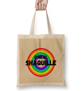 Shaquille O'Neal - Basketball gifts Vintage Retro Rainbow Quotes For BOYS AND Dad Bez Çanta Uzun Saplı
