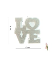 Love Strafor Süs, 25cm X 25cm - Gümüş