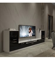 Decoraktiv Trendstyle On2 Slm Tv Ünitesi Tv Sehpası - Beyaz Siyah (Siyah - Beyaz)