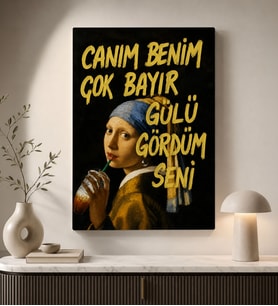 BK Gift Vintage Klasik Sanat Esprili Sözlü Dekoratif Kanvas Tablo - 41