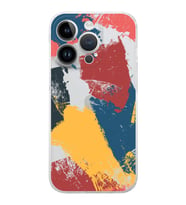 Apple iPhone 14 Pro Uyumlu Kamera Korumalı Tıpalı Kapak Brush Stroke Tasarımlı ŞeffafKılıf
