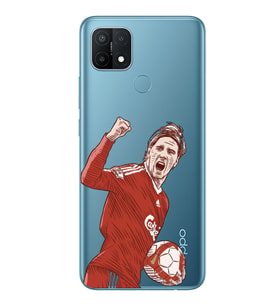Oppo A15 / A15S Uyumlu Fernando Torres Desenli Şeffaf Telefon Kılıfı