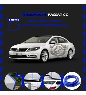Volksvogen Passat cc Oto Araç Kapı Koruma Fitili 5metre Parlak Mavi Renk