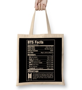 Bts Nutritional Facts Bez Çanta Uzun Saplı