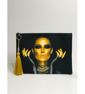 Altın Yüz Clutch Çanta