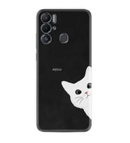 Tecno Pova Neo Kılıf Resimli Desenli Silikon Platinium Series Çılgın Kedi 1895