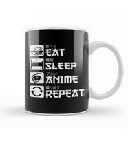Eat Sleep Anime Repeat 01 Kupa Bardak Porselen