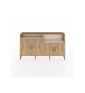 Arges Konsol 4 Raflı 4 Kapaklı 176x30x99 Çam-Çam/Aytaşı