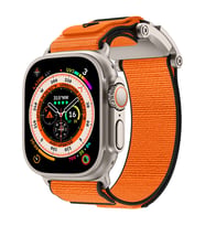 Lexroo Watch 10 46mm KRD-154 Naylon Kumaş Hasır Örgülü Kordon - Gri-Turuncu