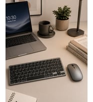 Bluetooth ve 2.4G Destekli Kablosuz Klavye Mouse Seti Şarj Edilebilir