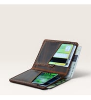 Kalkan Deri Crazy Leather Minimal Wallet