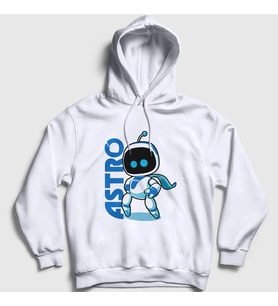 Presmono Unisex Beyaz Oyun Kaptan Astro Bot Kapüşonlu Sweatshirt 555407tt