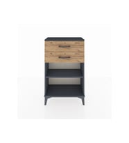 Arges Komodin Tek Raflı 2 Çekmeceli 60x30x96 Antrasit-Çam