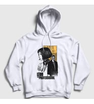 Presmono Unisex Beyaz Poster Film Leon Kapüşonlu Sweatshirt 410127tt